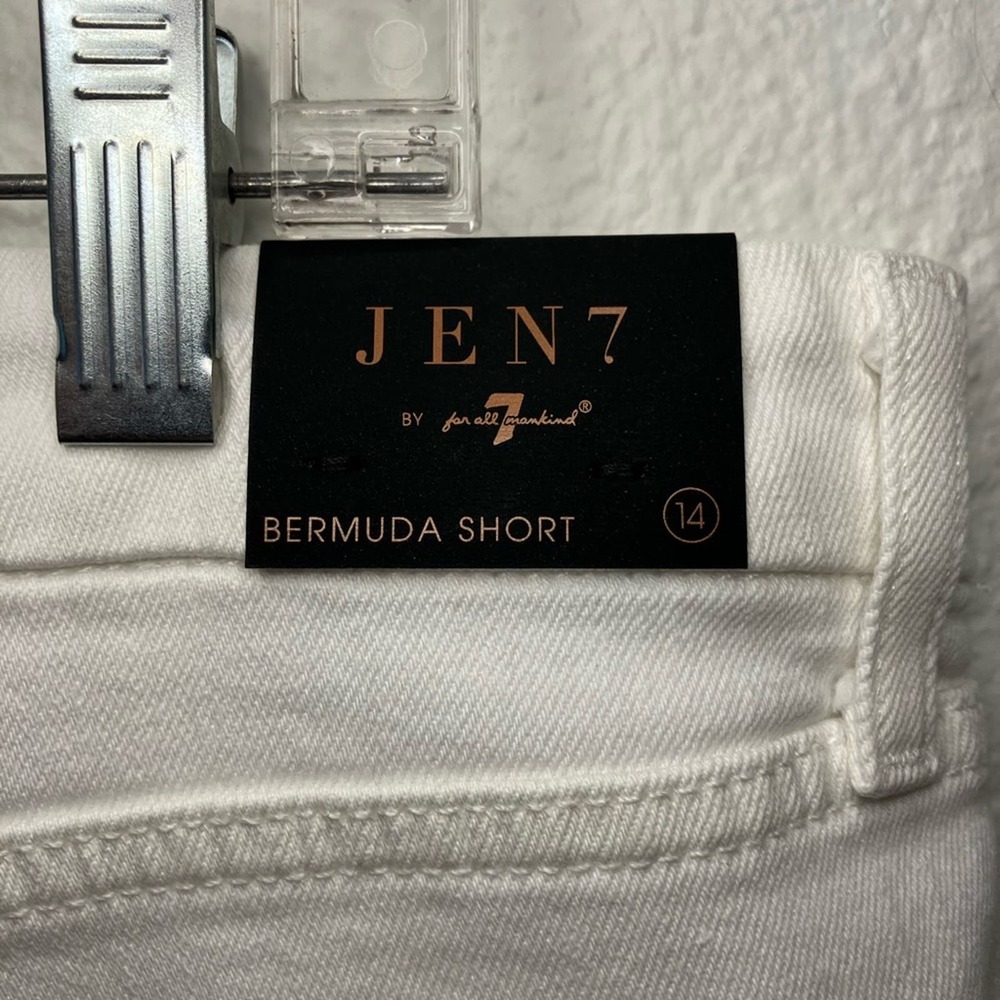 NEW Jen7 Bermuda shorts jean‎ denim sculpting panel white summer spring beach - Picture 3 of 6